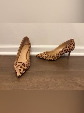 Lauren Ralph Lauren Leopard Print Pointed Toe Heels - Brown/Tan